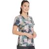 Dickies Women’s Scrub Top Printed V-Neck Medical Top with 2 Pockets, Snap Tab & Instrument Loops – DK616(Camo’s Abloom)