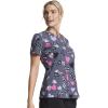 Dickies Women’s Scrub Top Printed V-Neck Medical Top with 2 Pockets, Snap Tab & Instrument Loops – DK616(Loving Blooms)