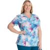 Dickies Women’s Scrub Top Printed V-Neck Medical Top with 2 Pockets, Snap Tab & Instrument Loops – DK616(Splatter Stripes)