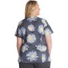 Dickies Women’s Scrub Top Printed V-Neck Medical Top with 2 Pockets, Snap Tab & Instrument Loops – DK616(Sunflower Doodle)