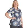 Dickies Women’s Scrub Top Printed V-Neck Medical Top with 2 Pockets, Snap Tab & Instrument Loops – DK616(Sunflower Doodle)