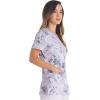 Dickies Women’s Scrub Top Printed V-Neck Medical Top with 2 Pockets, Snap Tab & Instrument Loops – DK616(Tropic Distress)