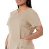 Dickies Xtreme Stretch Women Scrubs Top V-Neck 82851(Dark Khaki)
