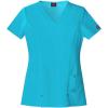 Dickies Xtreme Stretch Women Scrubs Top V-Neck 82851(Icy Turquoise)