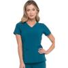 Dickies EDS Essentials, Mock Wrap Top Scrubs for Women with Four-Way Stretch and Moisture Wicking DK625(Caribbean Blue)