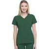 Dickies EDS Essentials, Mock Wrap Top Scrubs for Women with Four-Way Stretch and Moisture Wicking DK625(Hunter Green)