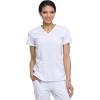 Dickies EDS Essentials, Mock Wrap Top Scrubs for Women with Four-Way Stretch and Moisture Wicking DK625(White)