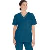 Dickies EDS Signature Scrubs for Women and Scrubs for Men, Unisex One Pocket V-Neck Top in Soft Brushed Poplin 83706(Caribbean Blue)
