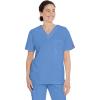 Dickies EDS Signature Scrubs for Women and Scrubs for Men, Unisex One Pocket V-Neck Top in Soft Brushed Poplin 83706(Ceil Blue)