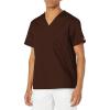 Dickies EDS Signature Scrubs for Women and Scrubs for Men, Unisex One Pocket V-Neck Top in Soft Brushed Poplin 83706(Chocolate)