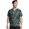 Dickies EDS Signature Scrubs for Women and Scrubs for Men, Unisex One Pocket V-Neck Top in Soft Brushed Poplin 83706(Digital Camo)