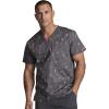 Dickies EDS Signature Scrubs for Women and Scrubs for Men, Unisex One Pocket V-Neck Top in Soft Brushed Poplin 83706(Hey There Sport)
