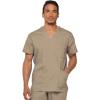Dickies EDS Signature Scrubs for Women and Scrubs for Men, Unisex One Pocket V-Neck Top in Soft Brushed Poplin 83706(Khaki)