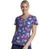 Dickies EDS Women Scrubs Top V-Neck DK700(Denim Garden)