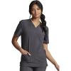 Dickies EDS Women Scrubs Top V-Neck DK700(Pewter)