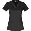 Dickies EDS Women Scrubs Top V-Neck Print DK876(Black)