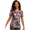 Dickies EDS Women Scrubs Top V-Neck Print DK876(Camo Plaid)