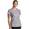 Dickies EDS Women Scrubs Top V-Neck Print DK876(Denim Paisley)