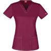 Dickies EDS Women Scrubs Top V-Neck Print DK876(D-wine)