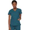 Dickies Gen Flex Women Scrubs Top Mock Wrap 817355.(Caribbean Blue)