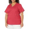 Dickies Gen Flex Women Scrubs Top Mock Wrap 817355.(Crimson)