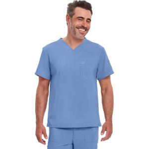 Dickies EDS Essentials Men Scrubs Top Tuckable V-Neck DK635(Ciel)