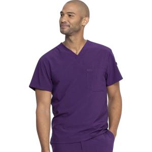 Dickies EDS Essentials Men Scrubs Top Tuckable V-Neck DK635(Eggplant)
