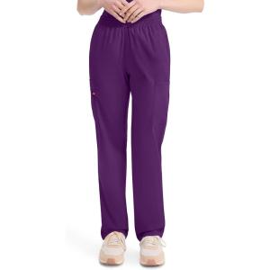 Dickies EDS Signature Scrubs for Women, Elastic Waist Pull-On Cargo Pants for Women in Soft Brushed Poplin – 86106(Eggplant)