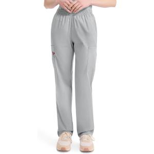 Dickies EDS Signature Scrubs for Women, Elastic Waist Pull-On Cargo Pants for Women in Soft Brushed Poplin – 86106(Grey)