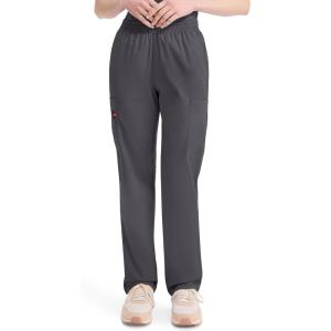 Dickies EDS Signature Scrubs for Women, Elastic Waist Pull-On Cargo Pants for Women in Soft Brushed Poplin – 86106(Pewter)