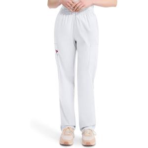 Dickies EDS Signature Scrubs for Women, Elastic Waist Pull-On Cargo Pants for Women in Soft Brushed Poplin – 86106(White)
