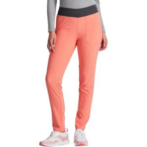 Dickies EDS Signature Women Scrubs Pant Mid Rise Tapered Leg Pull-on DK125(Ravishing Coral / Pewter)