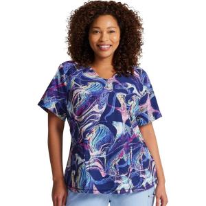 Dickies EDS Women Scrubs Top V-Neck DK700(Digital Waves)