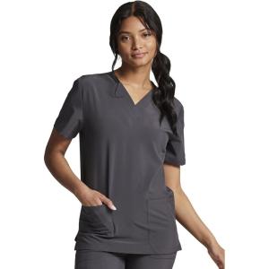 Dickies EDS Women Scrubs Top V-Neck DK700(Pewter)