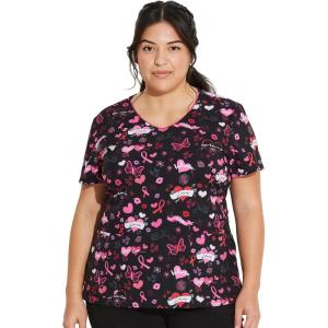 Dickies EDS Women Scrubs Top V-Neck Print DK852(Hope Heals)