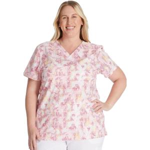 Dickies EDS Women Scrubs Top V-Neck Print DK876(Bold Batik)