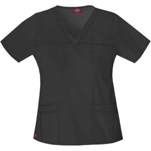 Dickies EDS Women Scrubs Top V-Neck Print DK876(Dark Pewter)