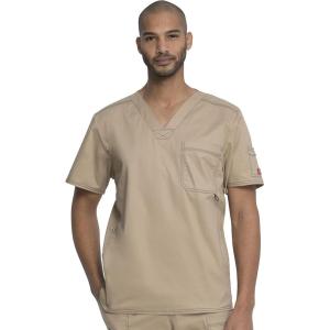 Dickies Gen Flex Men Scrubs Top V-Neck 81722(Dark Khaki)