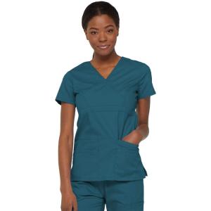 Dickies Gen Flex Women Scrubs Top Mock Wrap 817355.(Caribbean Blue)