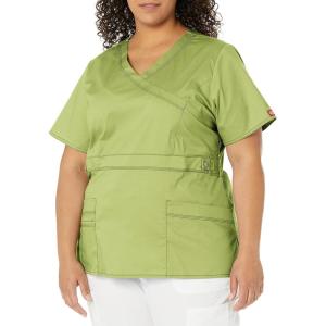 Dickies Gen Flex Women Scrubs Top Mock Wrap 817355.(Desert Sage)
