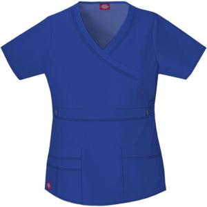 Dickies Gen Flex Women Scrubs Top Mock Wrap 817355.(Galaxy Blue)