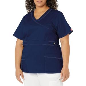 Dickies Gen Flex Women Scrubs Top Mock Wrap 817355.(Navy)