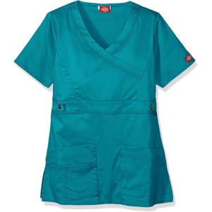 Dickies Gen Flex Women Scrubs Top Mock Wrap 817355.(Teal)