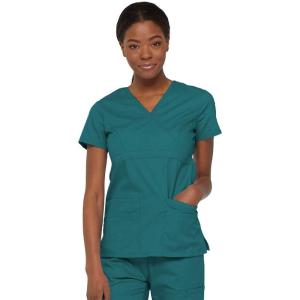 Dickies Gen Flex Women Scrubs Top Mock Wrap 817355.(Teal Blue)
