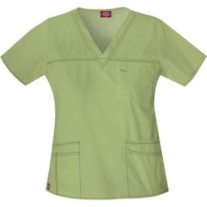 Dickies Gen Flex Women Scrubs Top V-Neck 817455(Desert Sage)