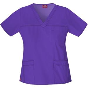 Dickies Gen Flex Women Scrubs Top V-Neck 817455(Grape)