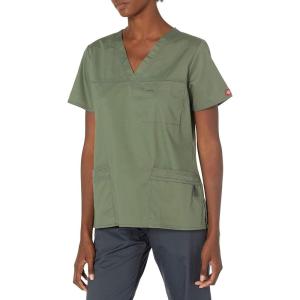 Dickies Gen Flex Women Scrubs Top V-Neck 817455(Olive)