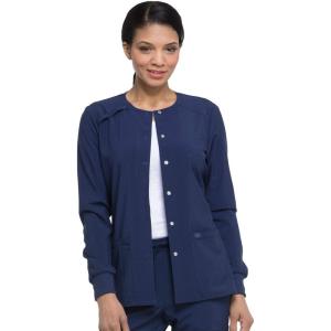 Dickies Scrub Jackets For Woman Snap Front Warm-up Jacket With 2 Pockets – DK305(Navy)
