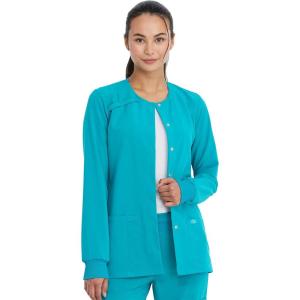 Dickies Scrub Jackets For Woman Snap Front Warm-up Jacket With 2 Pockets – DK305(Teal Blue)