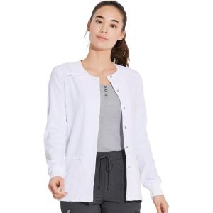 Dickies Scrub Jackets For Woman Snap Front Warm-up Jacket With 2 Pockets – DK305(White)